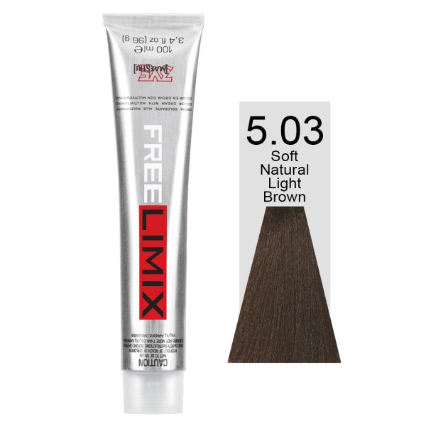 FREELIMIX VOPSEA PERMANENTA PROFESIONALA 100 ML SOFT NATURAL LIGHT BROWN 5.03