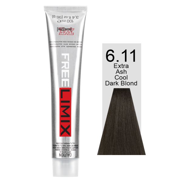 FREELIMIX VOPSEA PERMANENTA PROFESIONALA 100 ML EXTRA ASH COOL DARK BLONDE 6.11