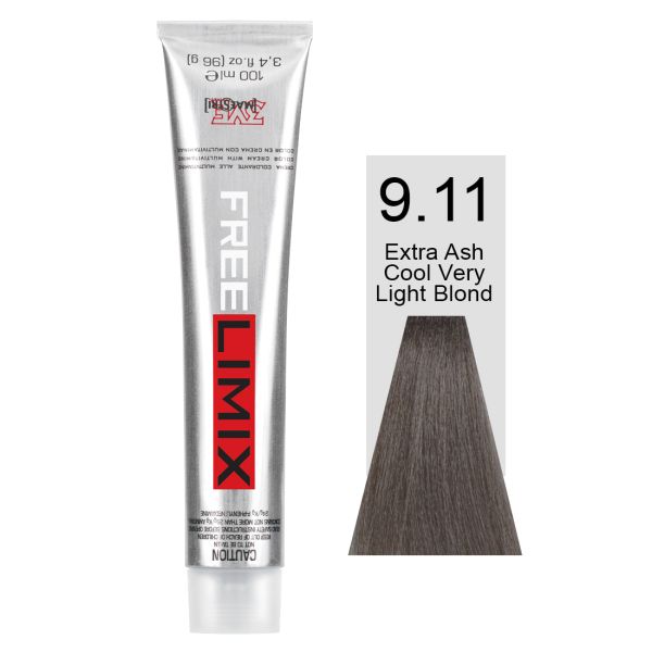 FREELIMIX VOPSEA PERMANENTA PROFESIONALA 100 ML EXTRA ASH COOL VERY LIGHT BLONDE 9.11