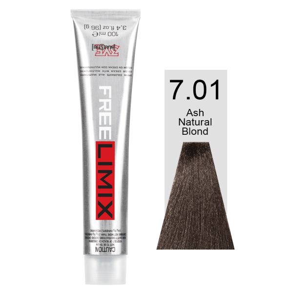 FREELIMIX VOPSEA PERMANENTA PROFESIONALA 100 ML ASH NATURAL BLOND 7.01