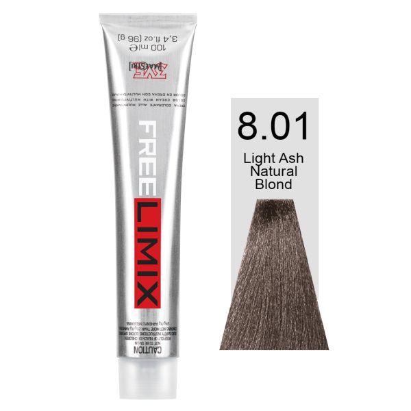 FREELIMIX VOPSEA PERMANENTA PROFESIONALA 100 ML LIGHT ASH NATURAL BLOND 8.01