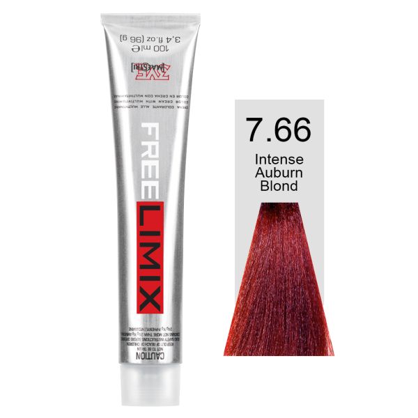 FREELIMIX VOPSEA PERMANENTA PROFESIONALA 100 ML INTENSE AUBURN BLONDE 7.66