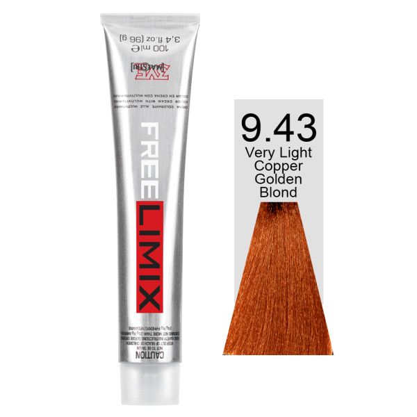 FREELIMIX VOPSEA PERMANENTA PROFESIONALA 100 ML VERY LIGHT COPPER GOLDEN BLONDE 9.43