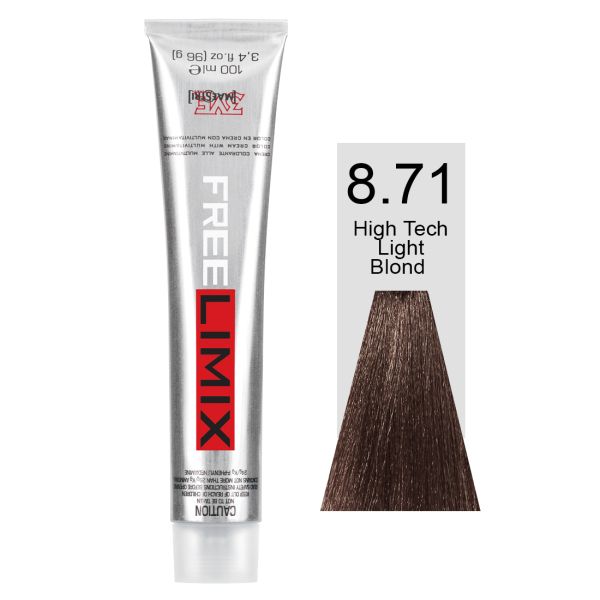FREELIMIX VOPSEA PERMANENTA PROFESIONALA 100 ML HIGH TECH LIGHT BLONDE 8.71