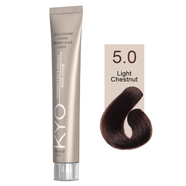 KYO VOPSEA PROFESIONALA FARA AMONIAC SI FARA PPD 5.0 LIGHT  CHESTNUT