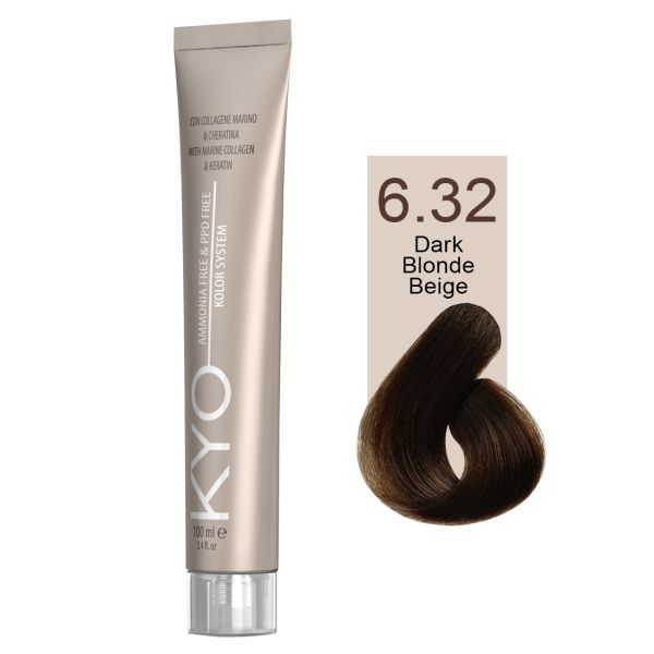 KYO VOPSEA PROFESIONALA FARA AMONIAC SI FARA PPD 6.32 DARK BLONDE BEIGE