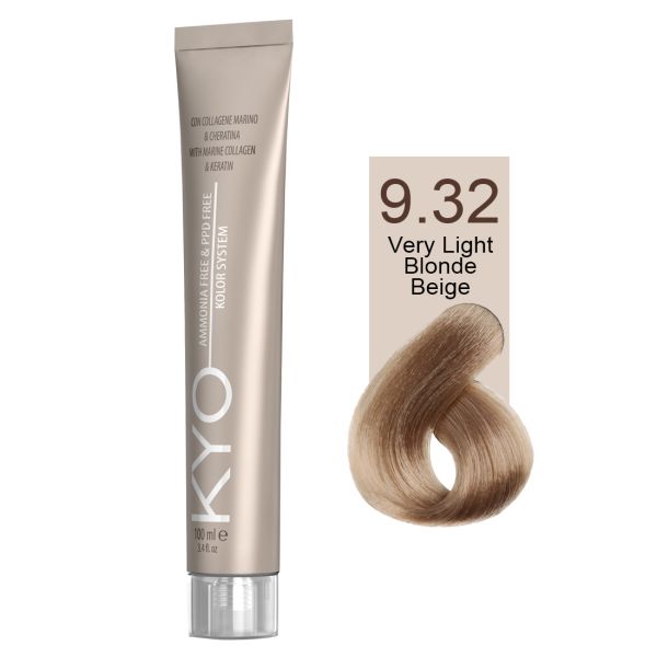 KYO VOPSEA PROFESIONALA FARA AMONIAC SI FARA PPD 9.32 VERY LIGHT BLONDE BEIGE