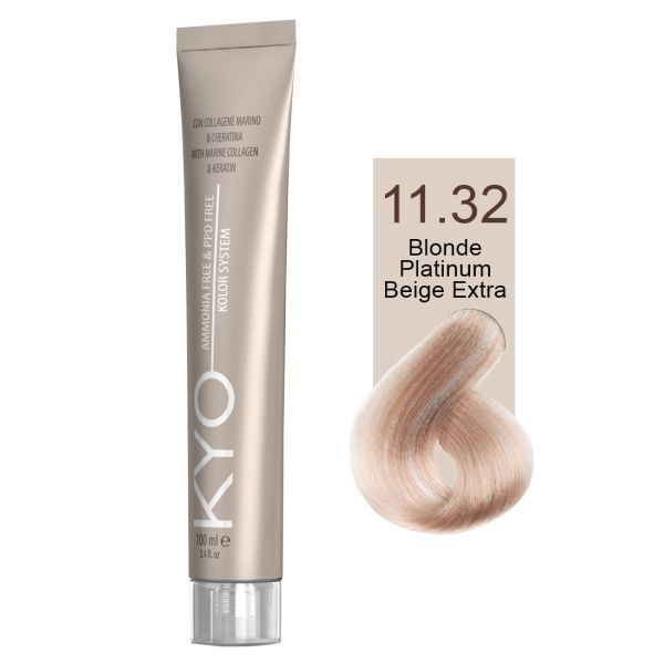 KYO VOPSEA PROFESIONALA FARA AMONIAC SI FARA PPD 11.32 BLONDE PLATINUM BEIGE EXTRA 100ML