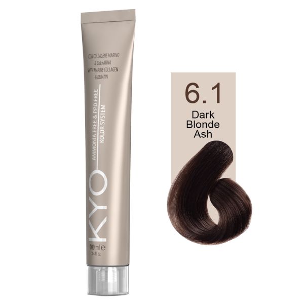 KYO VOPSEA PROFESIONALA FARA AMONIAC SI FARA PPD 6.1 DARK BLONDE ASH