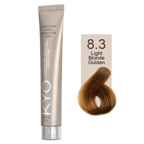 KYO VOPSEA PROFESIONALA FARA AMONIAC SI FARA PPD 8.3 LIGHT  BLONDE GOLDEN
