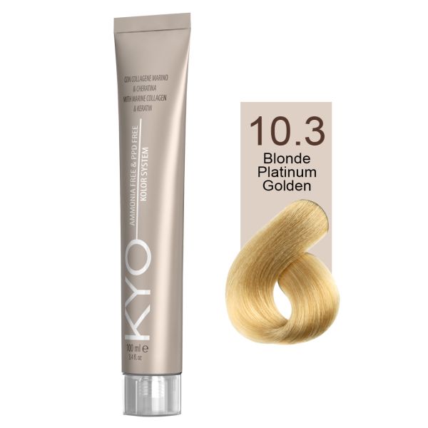 KYO VOPSEA PROFESIONALA FARA AMONIAC SI FARA PPD 10.3 BLONDE PLATINUM GOLDEN