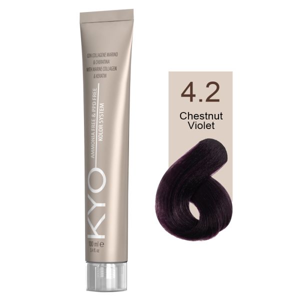 KYO VOPSEA PROFESIONALA FARA AMONIAC SI FARA PPD  4.2 CHESTNUT VIOLET