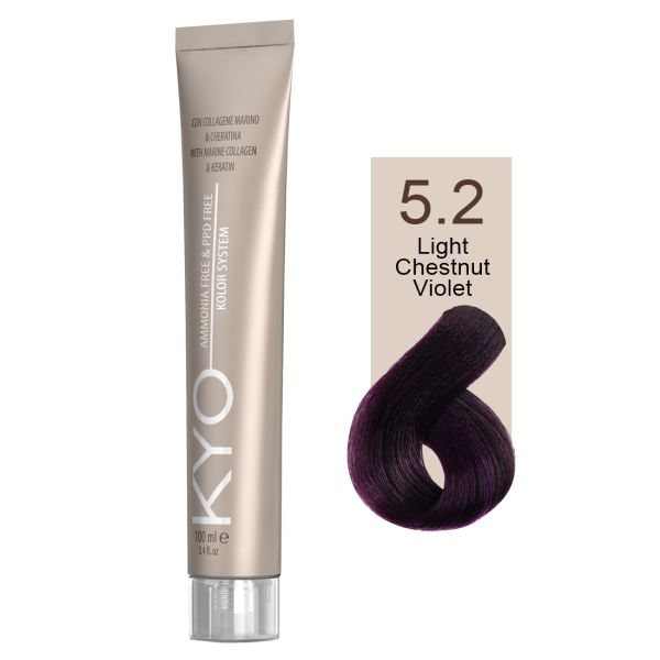 KYO VOPSEA PROFESIONALA FARA AMONIAC SI FARA PPD  5.2 LIGHT CHESTNUT VIOLET