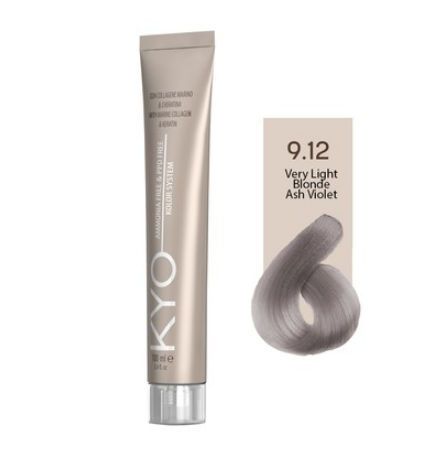 KYO VOPSEA PROFESIONALA FARA AMONIAC SI FARA PPD  9.12 VERY LIGHT BLONDE ASH VIOLET 100ML