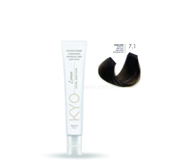 KYO LUMEN VOPSEA PROFESIONALA PERMANENTA FARA PPD 100ML -7.1 BLONDE ASH
