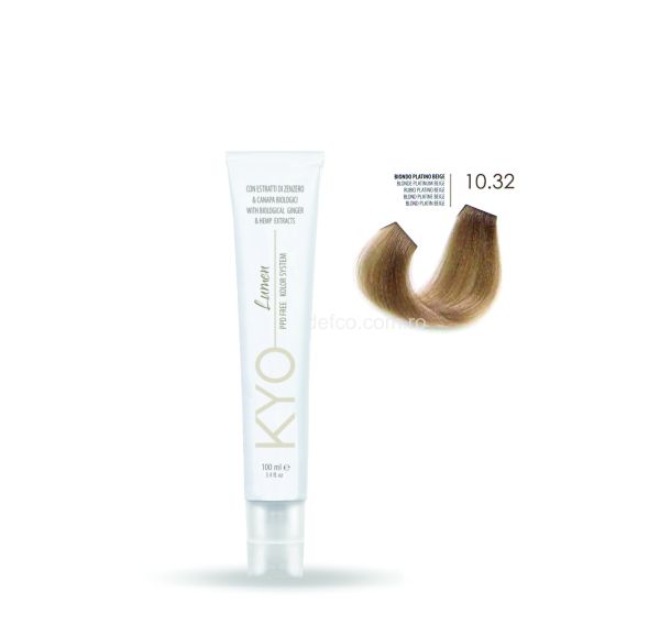 KYO LUMEN VOPSEA PROFESIONALA PERMANENTA FARA PPD 100ML -10.32 BLONDE PLATINUM BEIGE