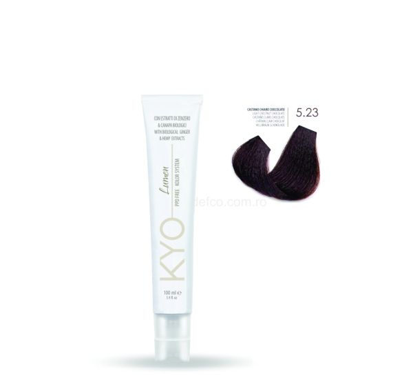 KYO LUMEN VOPSEA PROFESIONALA PERMANENTA FARA PPD 100ML -5.23 LIGHT CHESTNUT CHOCOLATE