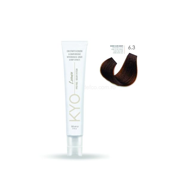KYO LUMEN VOPSEA PROFESIONALA PERMANENTA FARA PPD 100ML -6.3 DARK BLONDE GOLDEN