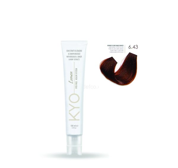KYO LUMEN VOPSEA PROFESIONALA PERMANENTA FARA PPD 100ML -6.43 DARK BLONDE COPPER GOLDEN