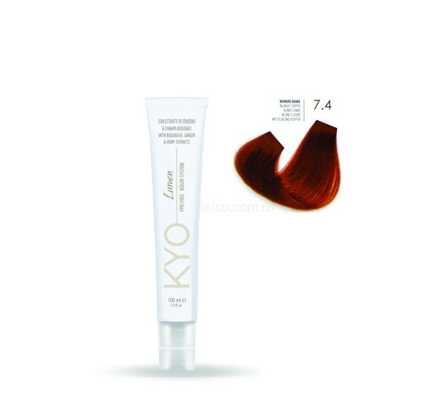 KYO LUMEN VOPSEA PROFESIONALA PERMANENTA FARA PPD 100ML -7.4 BLONDE COPPER