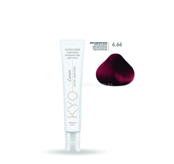 KYO LUMEN VOPSEA PROFESIONALA PERMANENTA FARA PPD 100ML -6.66 DARK INTENSE BLONDE RED
