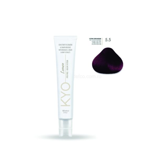 KYO LUMEN VOPSEA PROFESIONALA PERMANENTA FARA PPD 100ML -5.5 LIGHT CHESTNUT MAHOGANY