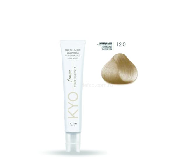 KYO LUMEN VOPSEA PROFESIONALA PERMANENTA FARA PPD 100ML -12.0 SUPERLIGHT PLATINUM BLONDE