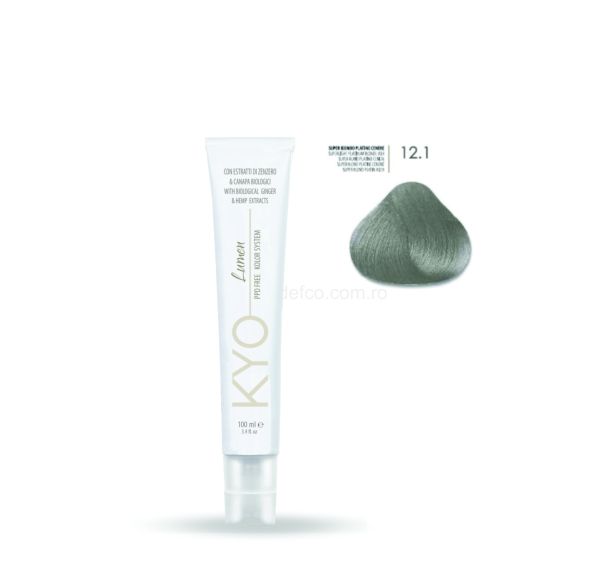 KYO LUMEN VOPSEA PROFESIONALA PERMANENTA FARA PPD 100ML -12.1 SUPERLIGHT PLATINUM BLONDE ASH