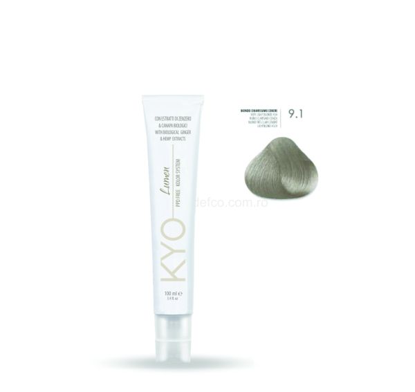 KYO LUMEN VOPSEA PROFESIONALA PERMANENTA FARA PPD 100ML -9.1 VERY LIGHT BLONDE ASH
