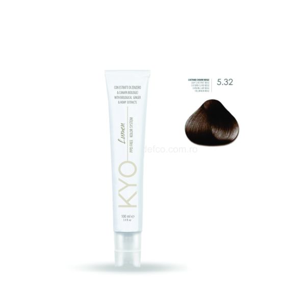 KYO LUMEN VOPSEA PROFESIONALA PERMANENTA FARA PPD 100ML -5.32 LIGHT CHESTNUT BEIGE