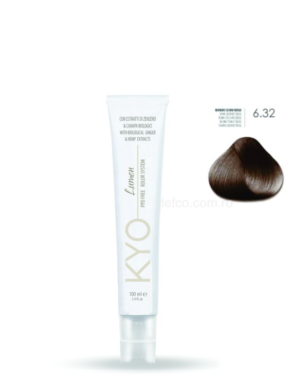 KYO LUMEN VOPSEA PROFESIONALA PERMANENTA FARA PPD 100ML -6.32 DARK BLONDE BEIGE