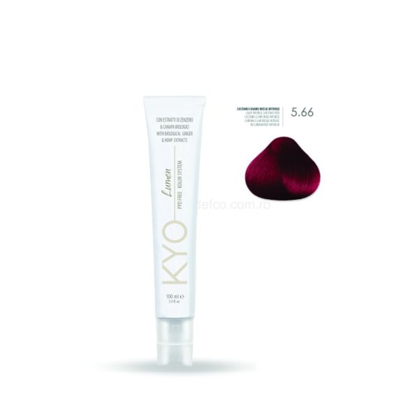 KYO LUMEN VOPSEA PROFESIONALA PERMANENTA FARA PPD 100ML -5.66 LIGHT INTENSE CHESTNUT RED