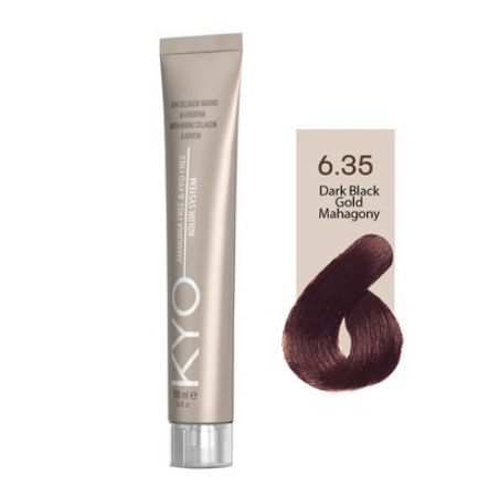 KYO VOPSEA PROFESIONALA FARA AMONIAC SI FARA PPD  6.35 DARK BLONDE GOLDEN MAHOGANY 100ML