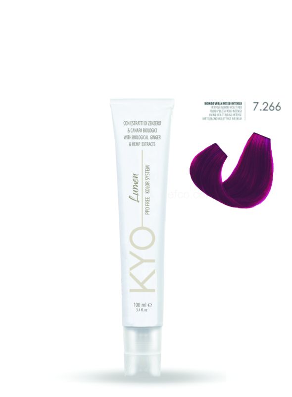 KYO LUMEN VOPSEA PROFESIONALA PERMANENTA FARA PPD 100ML -7.266 INTENSE BLONDE VIOLET RED