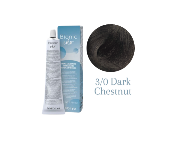 INEBRYA VOPSEA PERMANENTA PROFESIONALA FARA AMONIAC- 3/0 DARK CHESTNUT