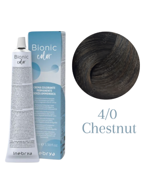 INEBRYA VOPSEA PERMANENTA PROFESIONALA FARA AMONIAC-4/0 CHESTNUT