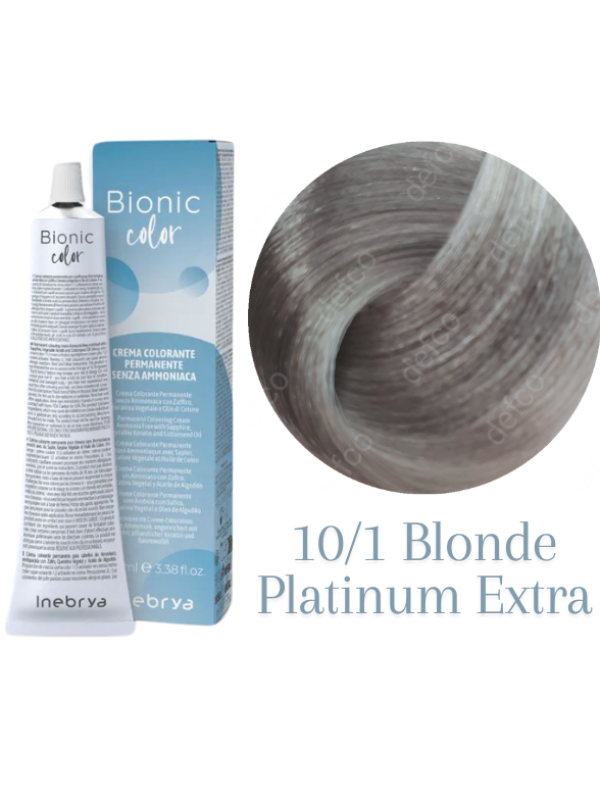 INEBRYA VOPSEA PERMANENTA PROFESIONALA FARA AMONIAC-10/1E BLONDE PLATINUM ASH EXTRA