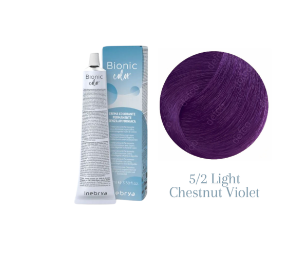 INEBRYA VOPSEA PERMANENTA PROFESIONALA FARA AMONIAC-5/2 LIGHT CHESTNUT VIOLET