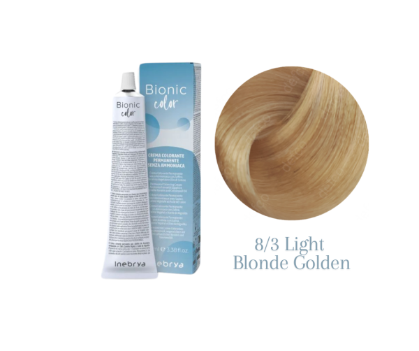 INEBRYA VOPSEA PERMANENTA PROFESIONALA FARA AMONIAC-8/3 LIGHT BLONDE GOLDEN
