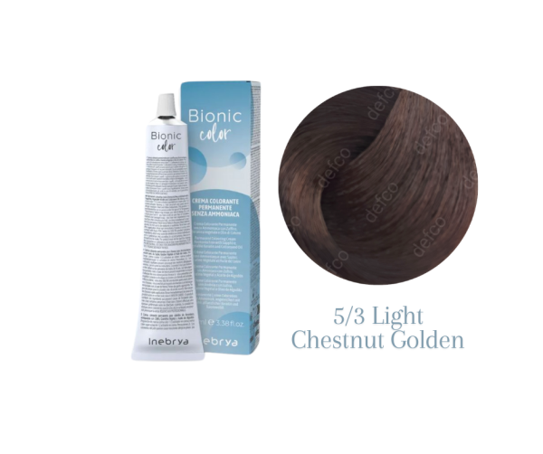 INEBRYA VOPSEA PERMANENTA PROFESIONALA FARA AMONIAC-5/3 LIGHT CHESTNUT GOLDEN