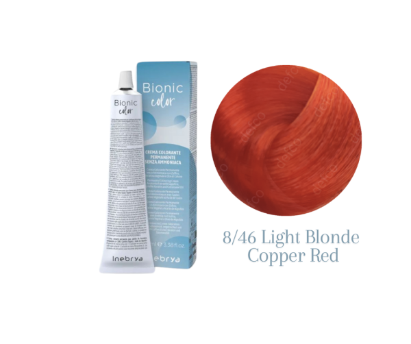 INEBRYA VOPSEA PERMANENTA PROFESIONALA FARA AMONIAC 8/46 LIGHT BLONDE COPPER RED