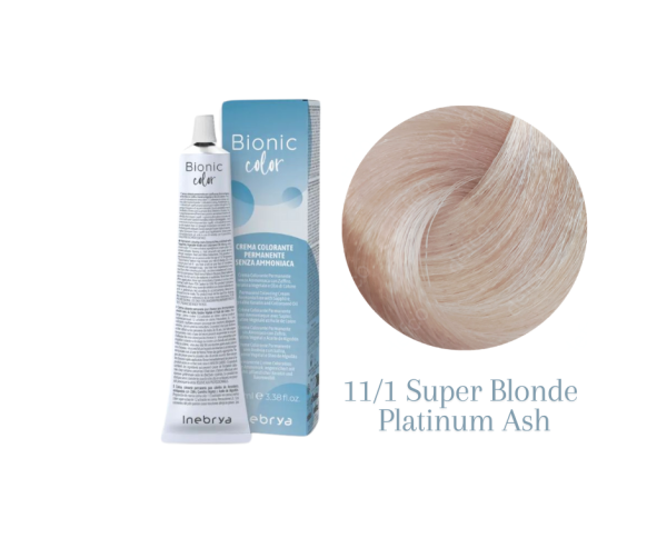 INEBRYA VOPSEA PERMANENTA PROFESIONALA FARA AMONIAC-11/1 SUPERLIGHT BLONDE PLATINUM ASH