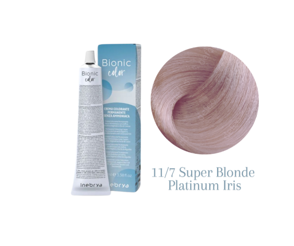INEBRYA VOPSEA PERMANENTA PROFESIONALA FARA AMONIAC-11/7 SUPERLIGHT BLONDE PLATINUM IRIS