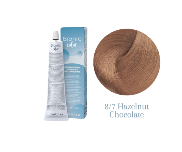 INEBRYA VOPSEA PERMANENTA PROFESIONALA FARA AMONIAC-8/7 HAZELNUT CHOCOLATE