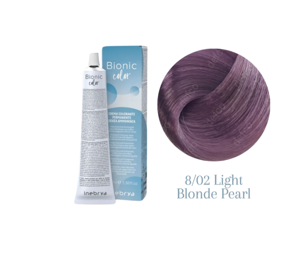 INEBRYA VOPSEA PERMANENTA PROFESIONALA FARA AMONIAC- 8/02 LIGHT BLONDE PEARL